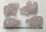 CDN380 20*40*30mm elephant rose quartz decorations wholesale