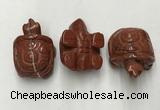 CDN440 28*45*22mm turtle red jasper decorations wholesale