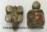 CDN459 38*55*28mm turtle unakite decorations wholesale