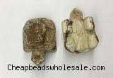 CDN460 38*55*28mm turtle picture jasper decorations wholesale