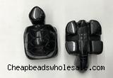 CDN465 38*55*28mm turtle black agate decorations wholesale