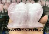 CDN594 50*75mm double heart rose quartz decorations wholesale