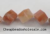 CDQ38 15.5 inches 6*6mm cube natural red quartz beads wholesale