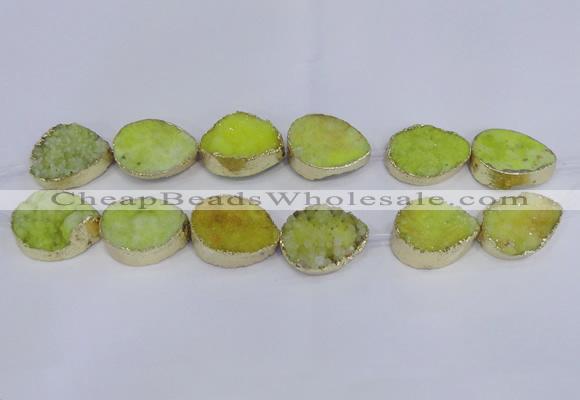 CDQ510 20*30mm - 22*30mm teardrop druzy quartz beads wholesale