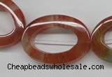 CDQ55 15.5 inches 25*35mm oval donut natural red quartz beads wholesale