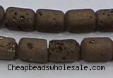 CDQ610 8 inches 6*8mm drum druzy quartz beads wholesale