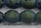 CDQ640 8 inches 12*14mm rice druzy quartz beads wholesale