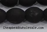 CDQ643 8 inches 12*14mm rice druzy quartz beads wholesale