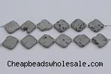 CDQ660 8 inches 25*25mm diamond druzy quartz beads wholesale