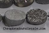 CDQ711 8 inches 13*18mm oval druzy quartz beads wholesale