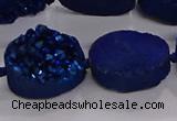 CDQ716 8 inches 13*18mm oval druzy quartz beads wholesale