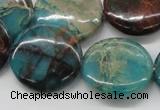 CDS15 16 inches 25mm flat round dyed serpentine jasper beads wholesale