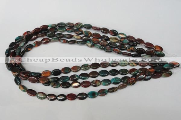 CDS205 15.5 inches 8*10mm oval dyed serpentine jasper beads