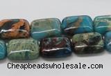 CDS23 16 inches 12*16mm rectangle dyed serpentine jasper beads wholesale