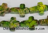 CDT131 15.5 inches 15*20mm cross dyed aqua terra jasper beads