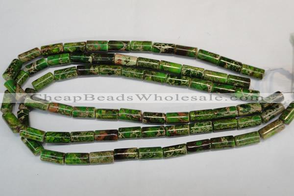 CDT141 15.5 inches 8*17mm tube dyed aqua terra jasper beads