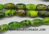 CDT145 15.5 inches 8*12mm rice dyed aqua terra jasper beads