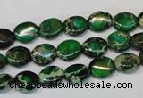 CDT179 15.5 inches 8*10mm oval dyed aqua terra jasper beads