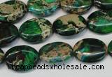 CDT181 15.5 inches 12*16mm oval dyed aqua terra jasper beads