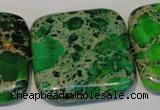 CDT196 15.5 inches 34*34mm square dyed aqua terra jasper beads