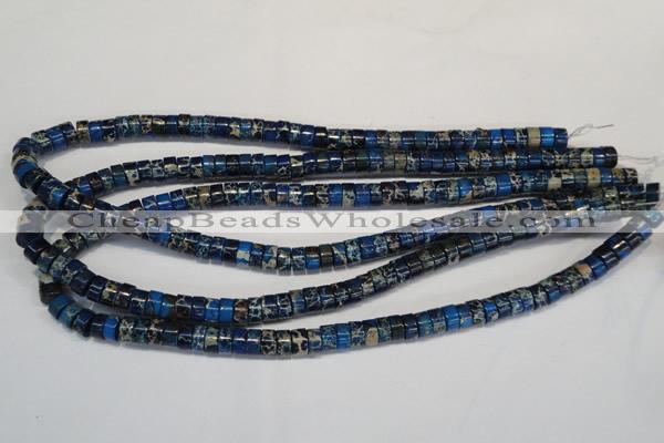 CDT225 15.5 inches 4*8mm heishi dyed aqua terra jasper beads