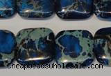 CDT241 15.5 inches 20*20mm square dyed aqua terra jasper beads