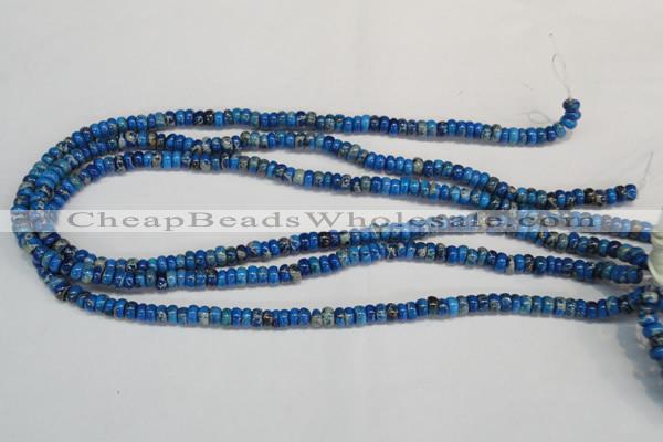 CDT273 15.5 inches 3*6mm rondelle dyed aqua terra jasper beads