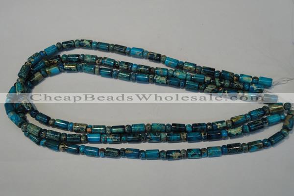 CDT288 15.5 inches 3*6mm rondelle & 6*9mm tube dyed aqua terra jasper beads