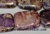 CDT440 15.5 inches 20*30mm rectangle dyed aqua terra jasper beads