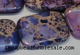 CDT442 15.5 inches 25*35mm rectangle dyed aqua terra jasper beads