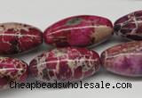 CDT484 15.5 inches 15*30mm rice dyed aqua terra jasper beads