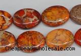 CDT532 15.5 inches 15*20mm oval dyed aqua terra jasper beads