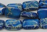 CDT55 15.5 inches 13*18mm rectangle dyed aqua terra jasper beads