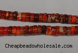 CDT733 15.5 inches 3*6mm heishi dyed aqua terra jasper beads