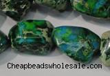 CDT961 15.5 inches 18*20mm nuggets dyed aqua terra jasper beads