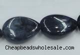 CDU03 15.5 inches 18*25mm flat teardrop natural blue dumortierite beads