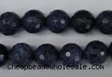 CDU114 15.5 inches 12mm faceted round blue dumortierite beads