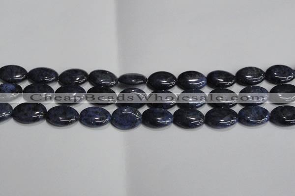 CDU212 15.5 inches 13*18mm oval matte blue dumortierite beads