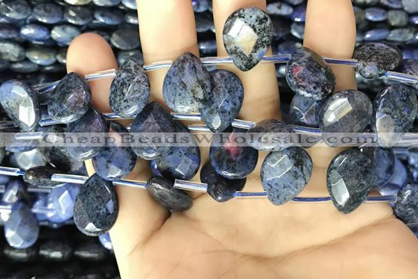 CDU222 Top drilled 10*14mm faceted briolette dumortierite beads