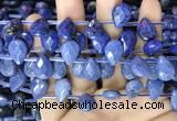 CDU223 Top drilled 10*14mm faceted briolette dumortierite beads