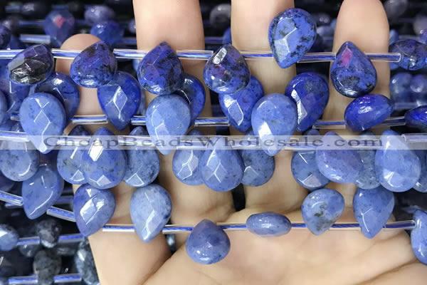 CDU223 Top drilled 10*14mm faceted briolette dumortierite beads