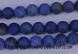 CDU301 15.5 inches 6mm round matte blue dumortierite beads