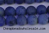 CDU302 15.5 inches 8mm round matte blue dumortierite beads