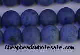 CDU303 15.5 inches 10mm round matte blue dumortierite beads