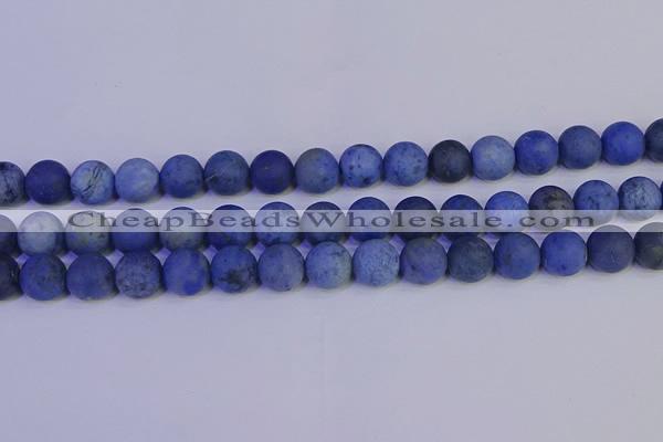 CDU304 15.5 inches 12mm round matte blue dumortierite beads