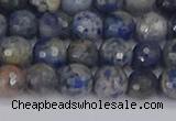 CDU309 15.5 inches 6mm faceted round blue dumortierite beads