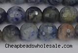 CDU311 15.5 inches 10mm faceted round blue dumortierite beads