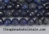 CDU315 15.5 inches 4mm faceted round blue dumortierite beads