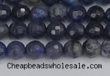 CDU316 15.5 inches 6mm faceted round blue dumortierite beads