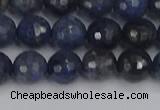 CDU317 15.5 inches 8mm faceted round blue dumortierite beads